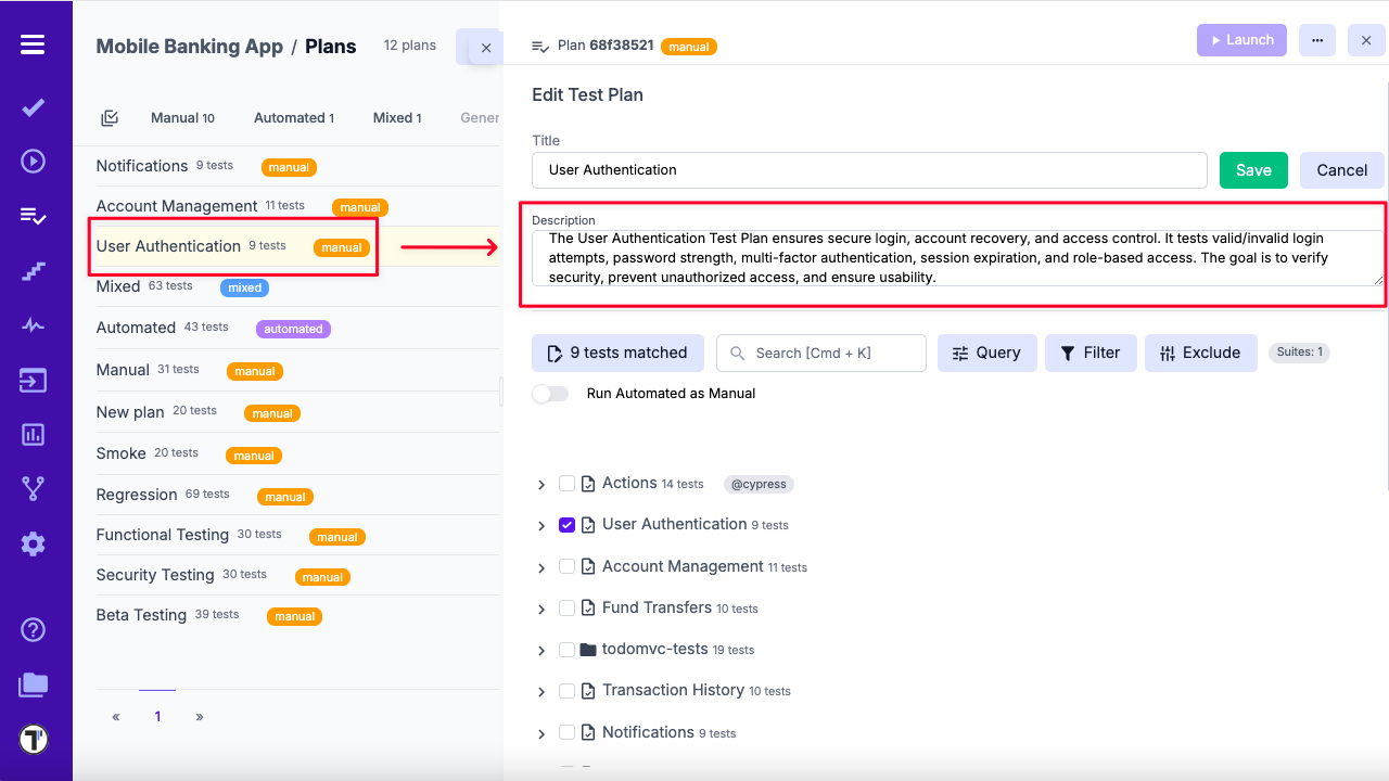 Testomat.io - Test Plan Description